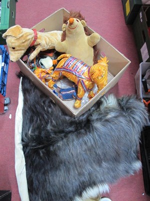 Lot 1044 - Soft Toys, wooden and fabric elephants:- One Box