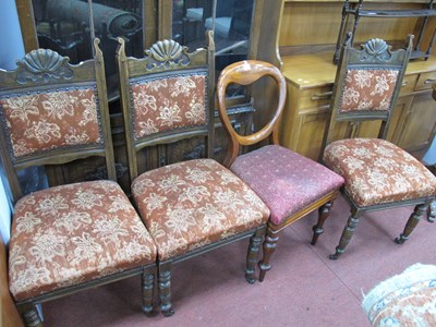 Lot 1622 - Three Late XIX Century Dining Chairs, with...