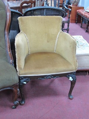 Lot 1612 - Walnut Framed Ladies Easy Chair, with shell...