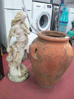 Lot 1170 - Terracotta Garden Urn, together with a...