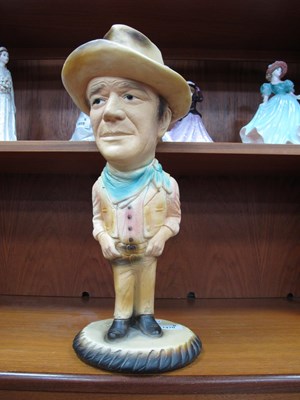 Lot 1470 - Painted Plaster Caricature Model of John Wayne,...