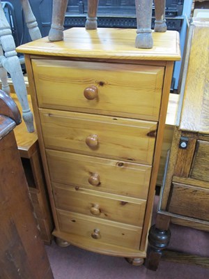 Lot 1587 - Pine Chest of Drawers, with five short drawers...