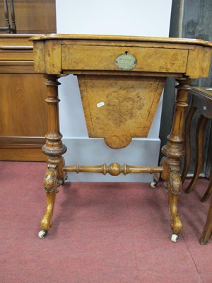 Lot 1627 - XIx Century Inlaid Walnut Work Table, with...