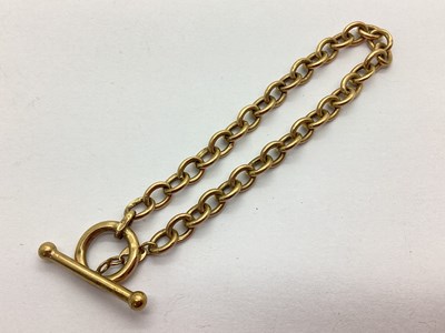 Lot 188 - A 9ct Gold Belcher Link Bracelet, to T-bar and...