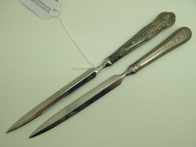 Lot 67 - Two Hallmarked Silver Handled Letter Openers,...