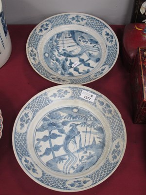 Lot 1377 - Oriental Pair of Wanli Hatcher Cargo Plates,...