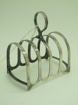 Lot 86 - A Hallmarked Silver Five Bar Toast Rack, CB&S,...