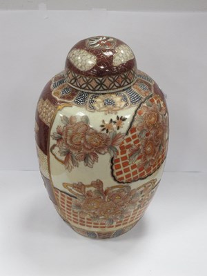 Lot 1380 - Oriental Satsuma Pottery Ginger Jar and Cover,...