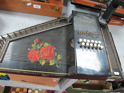 Lot 1488 - B & M Miranda Table Harp, 59cm long; Autoharp...