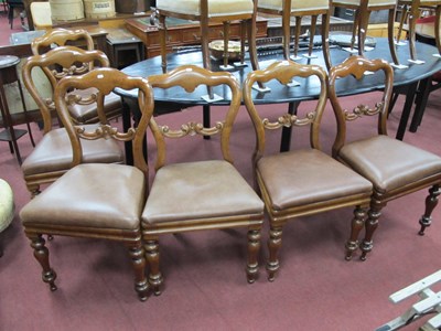 Lot 1633 - XIX Century Set of Six Mahogany Chairs, shaped...