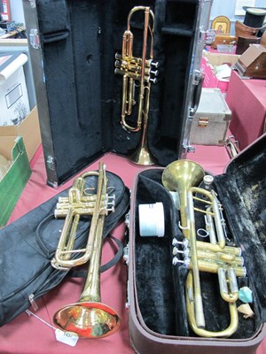 Lot 1437 - Yamaha Brass Trumpet, Lark and one other with...