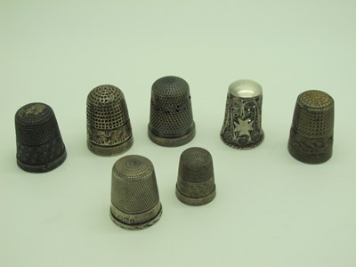 Lot 84 - Hallmarked Silver and Other Thimbles,...