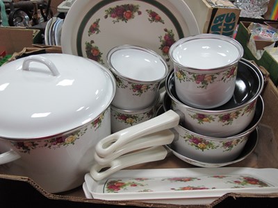 Lot 1123 - Royal Albert 'Old Country Roses' Enamel Bread...