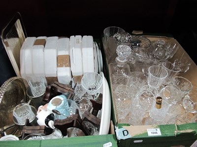 Lot 1046 - Decanters, Whiskey glasses, Brandy glasses,...