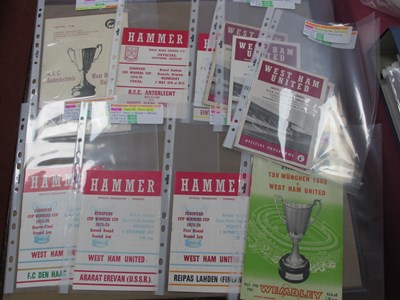 Lot 634 - West Ham Cup Winners Cup Programmes, 64-5...