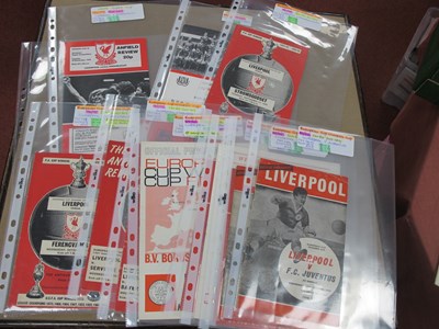 Lot 699 - Liverpool Cup Winners Cup Programmes, 65-6 v....