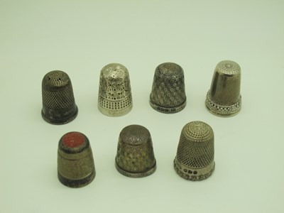 Lot 93 - Hallmarked Silver and Other Thimbles,...