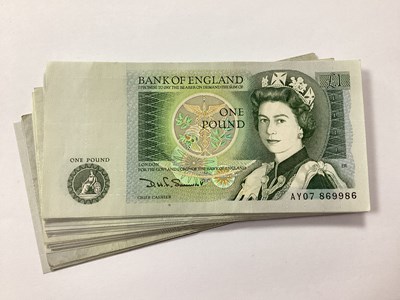 Lot 510 - Collection Of Forty Seven GB £1 Banknotes,...