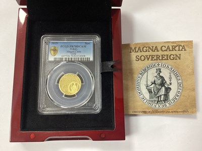 Lot 587 - 2015 Magna Carta Gold Sovereign, PCGS graded...