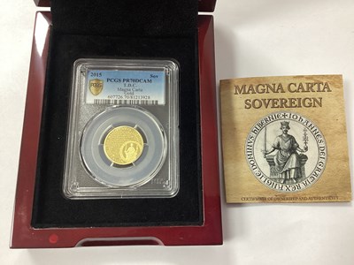 Lot 586 - 2015 Magna Carta Gold Sovereign, PCGS graded...