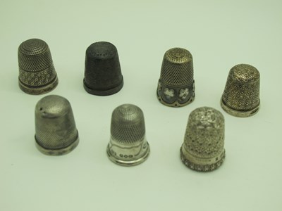 Lot 89 - Hallmarked Silver and Other Thimbles,...