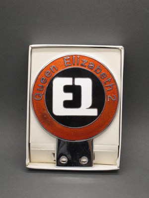 Lot 1359 - Queen Elizabeth Enamel Car Badge.