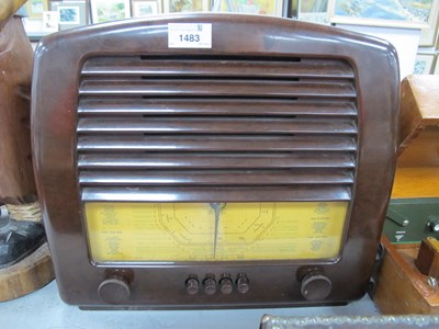 Lot 1483 - A Circa 1930's G.E.C. Art Deco Bakelite Radio.