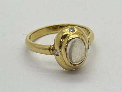 Lot 176 - An Antique Style Moonstone and Diamond Ring,...