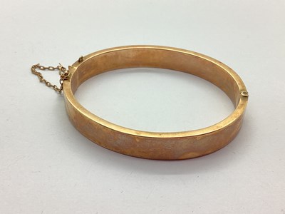 Lot 185 - A 9ct Rose Gold Hinged Bangle, hollow, of...