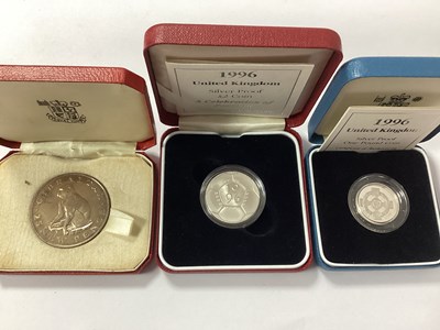 Lot 501 - Three Royal Mint Silver Proof Coins, including...