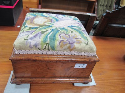 Lot 1475 - XIX Century Work Box/Footstool, with a hinged...