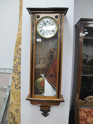 Lot 1570 - XIX Century Walnut Vienna Wall Clock, with a...