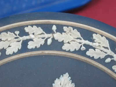 Lot 1260 - A Wedgwood Dark Blue Jasperware Cheese Dome...