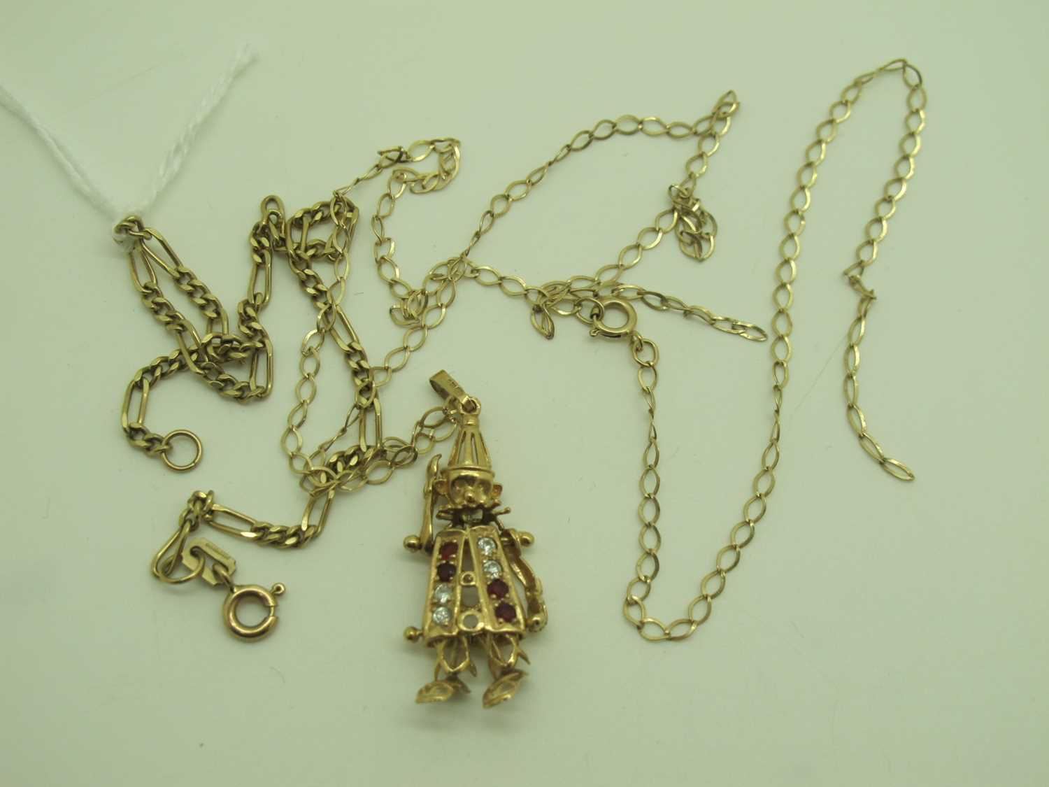 Lot 145 - A Novelty 9ct Gold Articulated Clown Pendant,...