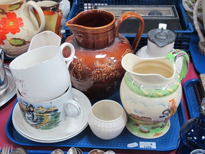 Lot 1299 - A 'Lambeth' 6 Pint Jug by Arthur Wood, relief...