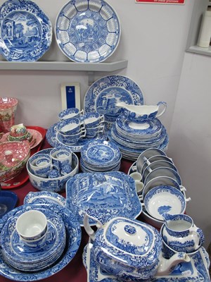 Lot 1197 - Spode 'Italian' Pattern Blue-White Dinner, Tea...