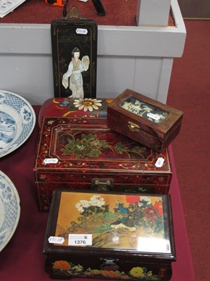 Lot 1376 - Chinese Style Lacquer Box, Continental painted...