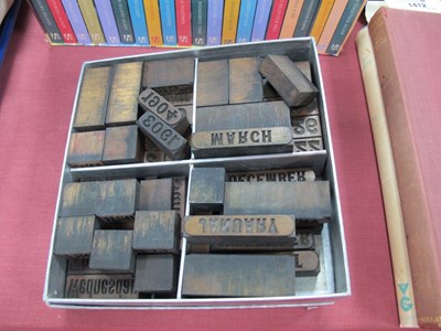 Lot 1414 - Wooden Printing Blocks, numbers, months, dates...