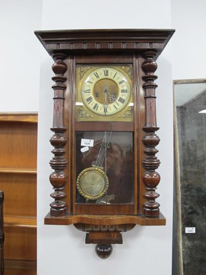 Lot 1628 - XIX Century Walnut Viennese Wall Clock,...