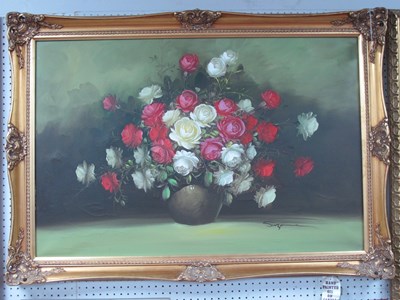 Lot 1517 - Suzanne? Still Life of Roses in a Vase, oil on...