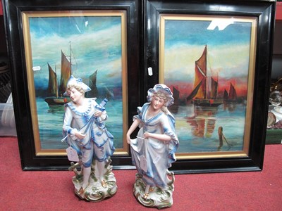 Lot 1020 - Pair of Continental Bisque Figures of Regency...