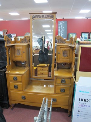 Lot 1565 - Early XX Century Light Oak Dressing Table,...