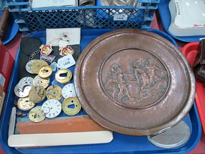 Lot 1409 - An Early XX Century Circular Copper Plaque,...