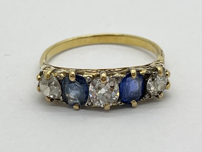 Lot 166 - A Victorian Style Sapphire and Diamond Five...