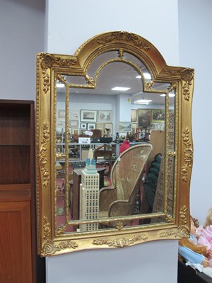 Lot 1636 - Wall Mirror, in decorative gilt dome topped...