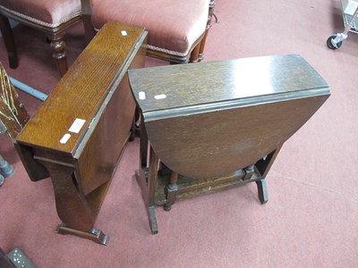 Lot 1557 - Slender Oak Drop Leaf Coffee Table. (x 2)