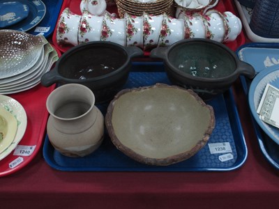 Lot 1238 - Pair of Studio Pottery Dishes, signed A.S and...