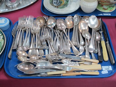 Lot 1296 - Plated Fiddleware Forks, table spoons, soup...