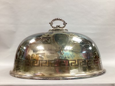 Lot 104 - A Large Oval Plate Meat Dome, with detachable...