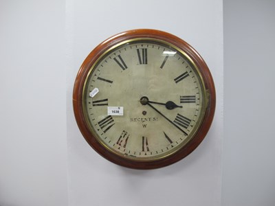 Lot 1638 - XIX Century Mahogany Circular Cased Wall Clock,...